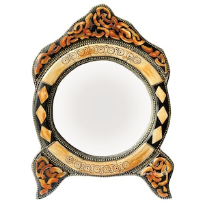Moroccan mirror | Oriental wall mirror | Wall decoration mirror from Morocco handmade TARA-R H35cm