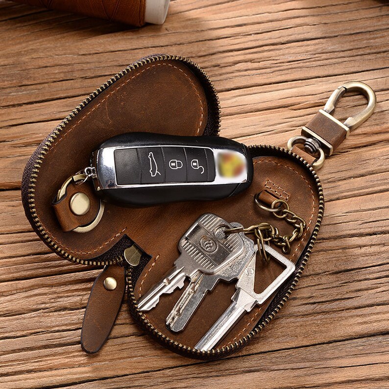 Leather Car Smart Key Chain Keychain Holder Metal Hook and Etsy UK