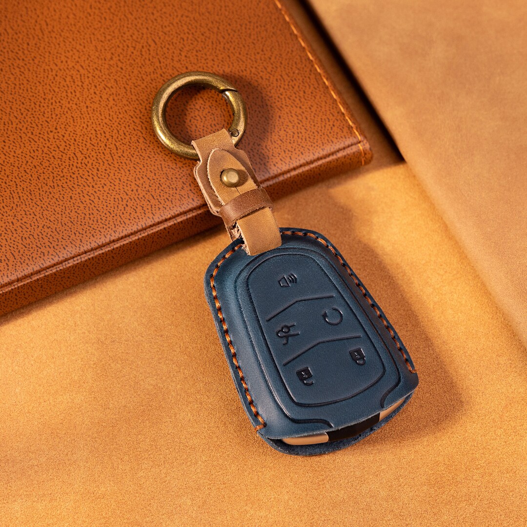 Leather Smart Key Fob Cover With Cadillac ATSLXTS CTS XT5 CT6 Key Fob