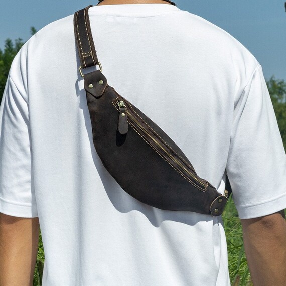 Leather Slim Waist Pack for Men Women Handmade With Detachable Hardware Slim Fanny Pack Small Crossbody Belt Bag for Traveling or Riding Etsy