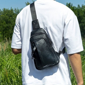 Leather Sling Bag Etsy
