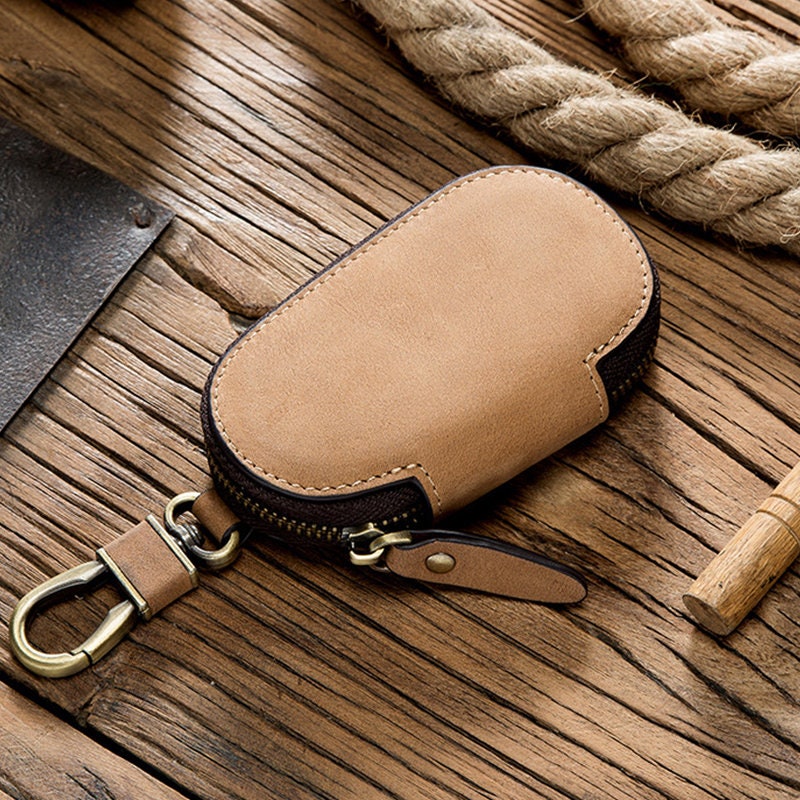 Leather Car Smart Key Chain Keychain Holder Metal Hook and Etsy UK