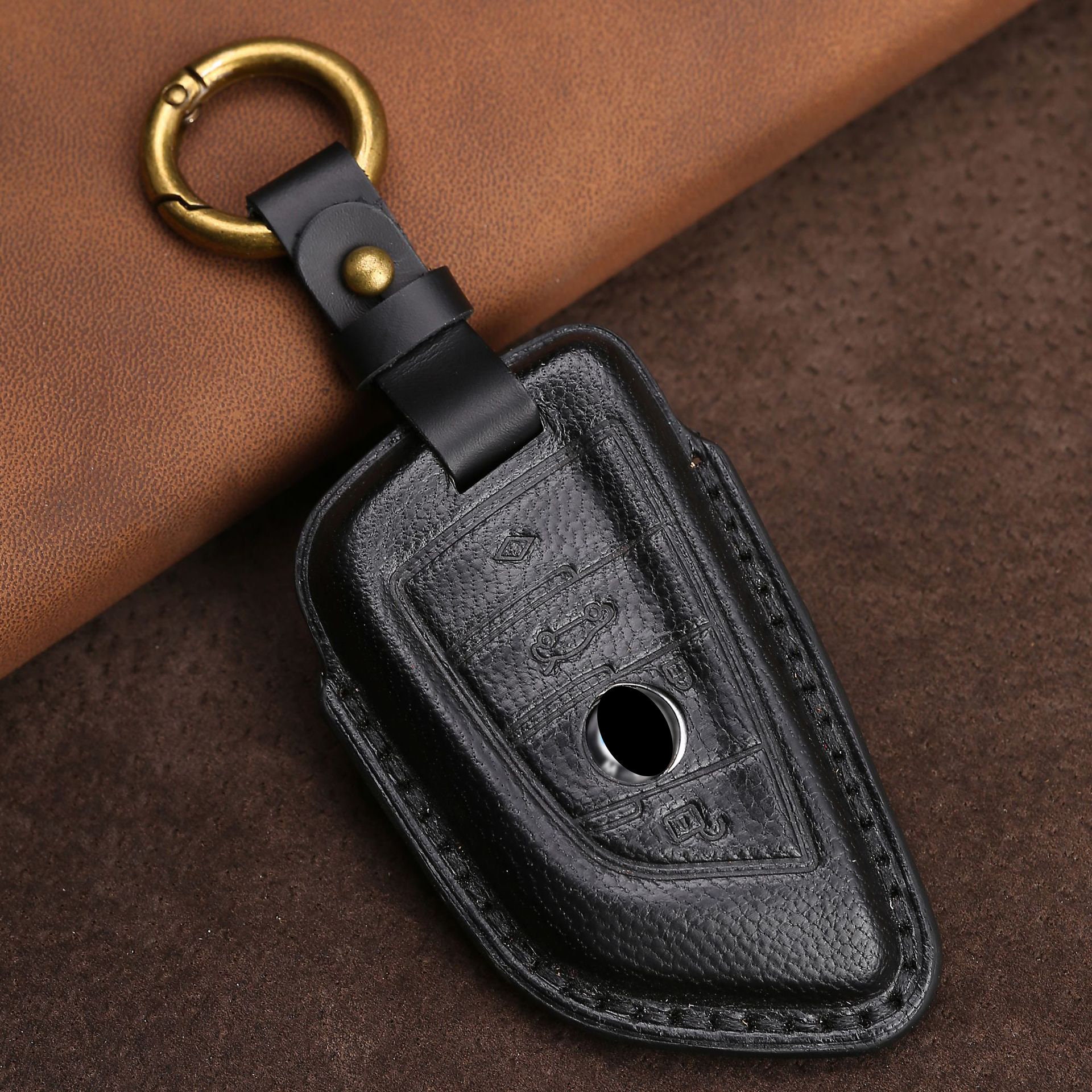 LeviLeatherStore Genuine Leather Keychain