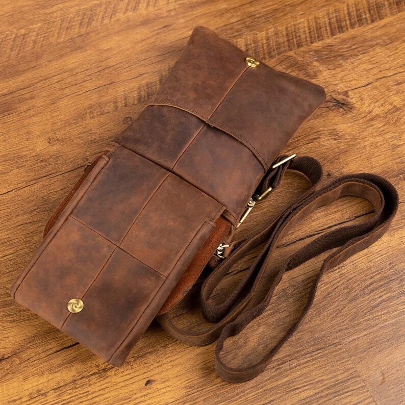 Genuine Leather Small Waist Bag Belt Pouch Costume Carry Purse Holder