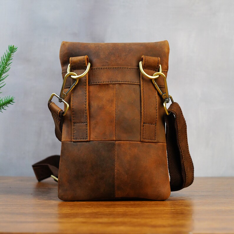 Genuine Leather Small Waist Bag Belt Pouch Costume Carry Purse Holder