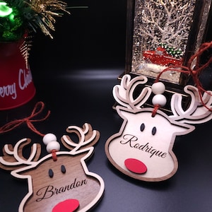 Personalized Reindeer Christmas Ornament - Personalized Ornaments - Reindeer Ornaments - 2023 Christmas Ornaments
