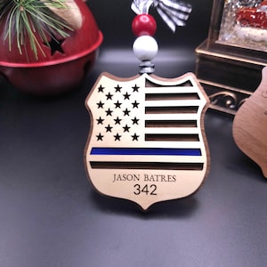 Personalized Law Enforcment Ornament - Blue Line - First Responder Ornament - Back the Blue - Personalized Ornament - 2023 Ornament - Police