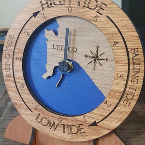 Tide Clock Desktop & Wall Mount for Fishing, Surfer, Beach, Christmas Gift, Personalized Gift, Coastal Decor, Nautical Gift, Anniversary