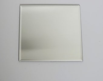 Beveled Edge Square Mirror Candle Plate, 5x5 inch