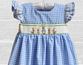 blue smocked easter dress