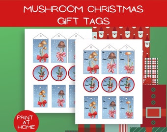 Pilz Geschenkanhänger Weihnachten - Printable