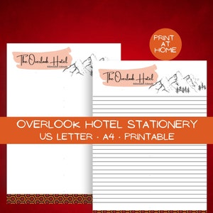 Shining Overlook Stationery Printable Digital Download