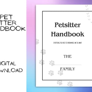 Pet Sitter Handbook Digital Download Printable