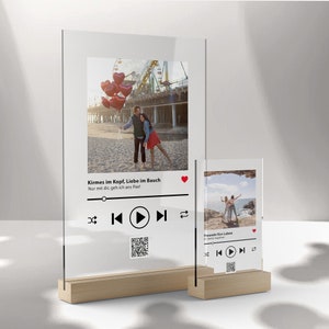 Personalized music picture on acrylic glass - music cover gift Mother's Day birthday anniversary best friend boyfriend friends + wooden stand