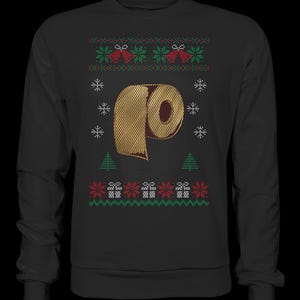 Brutta felpa natalizia, carta igienica, maglione natalizio, pullover natalizio
