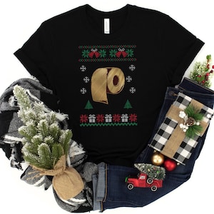 Maglietta natalizia brutta, maglietta di carta igienica, Natale per Natale, umorismo nero, unisex, regalo di Natale