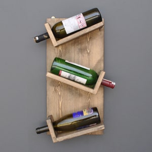 Wooden bottle holder, wine bottle holder, wall decoration, wine glass holder