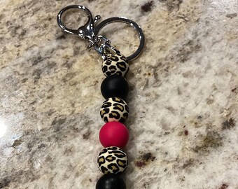 Black Cheetah Print Keychain - Etsy
