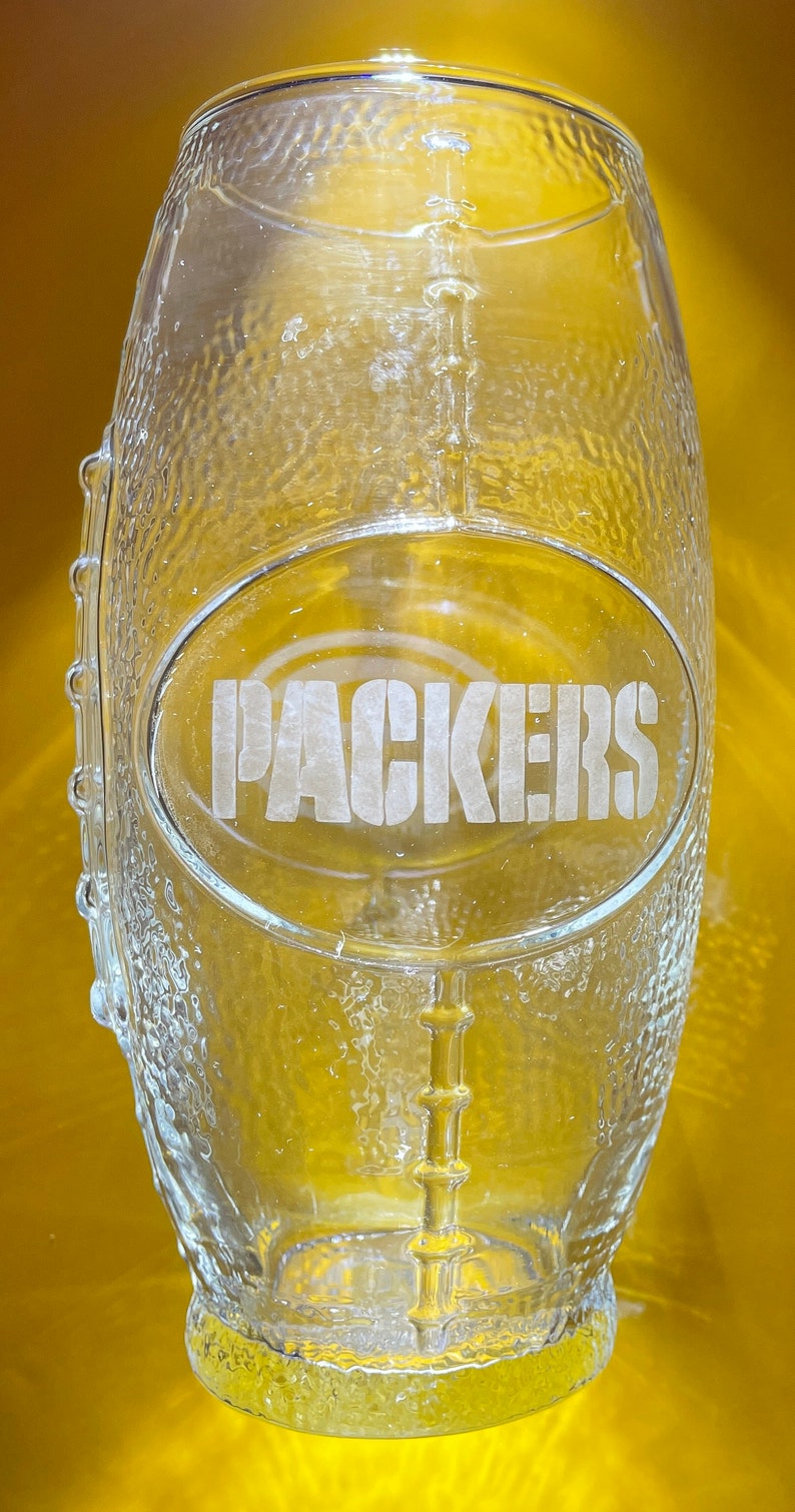 NFL Inspired Etched Football Glasses Etsy