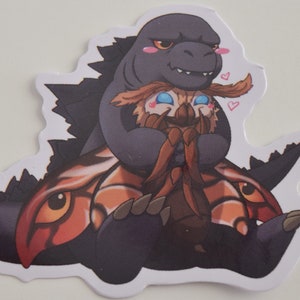 NAJLEPSZA OTP 2019 Naklejka - Godzilla i Mothra