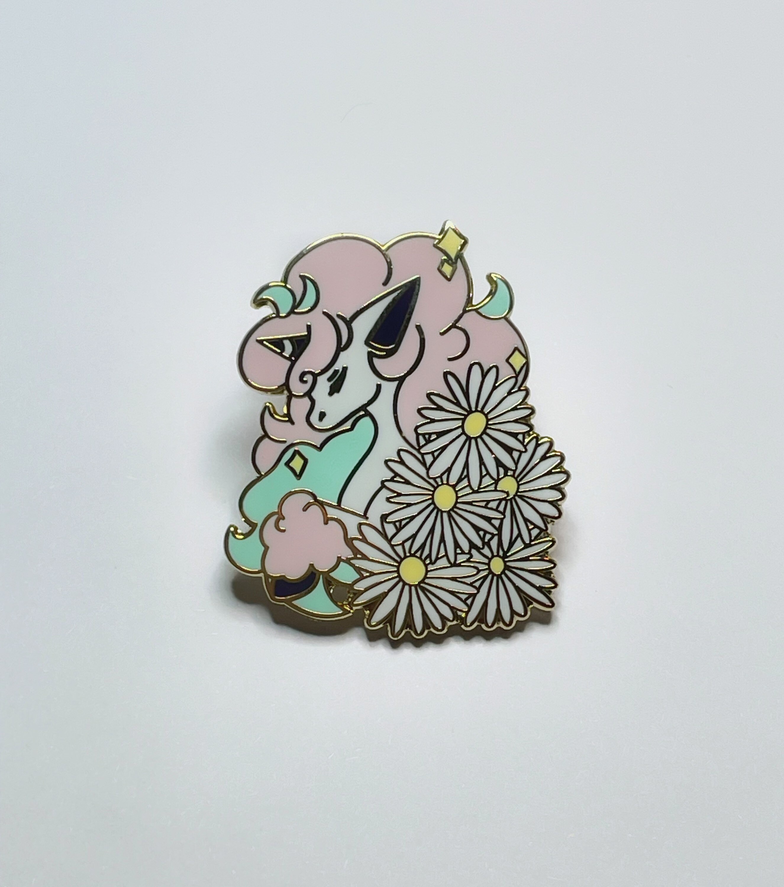 ガラルポニータとラピッドシューターの花柄ピンバッジ - Etsy 日本