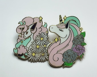 Galar Ponyta and Rapidash Floral Pins