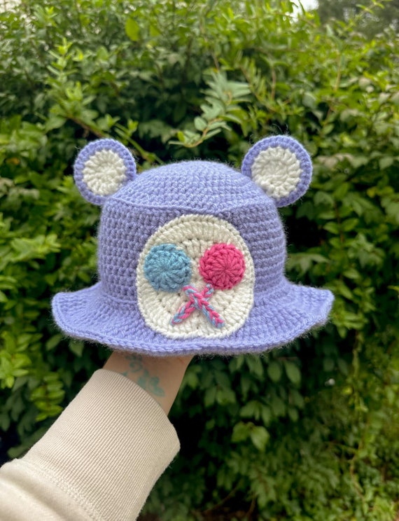 Care Bear Bucket Hat, Share Bear Bucket Hat, Crochet Bucket Hat