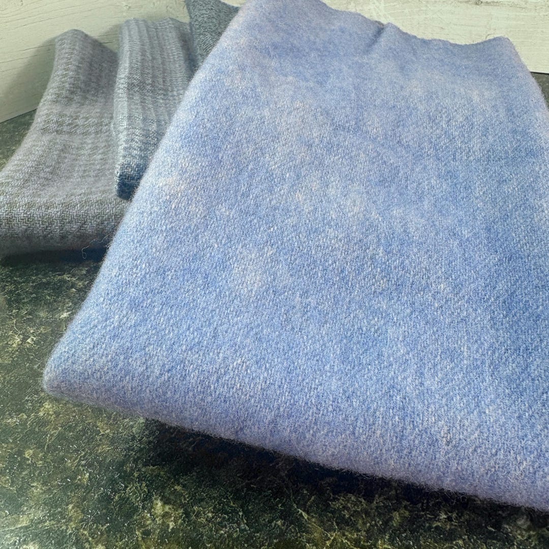Hand Over-dyed Felted Wool | Periwinkle-solid | Approximate Sizes ...