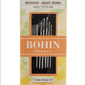 Bohin Tapestry Hand Needles, Size 22/24/26 | 6 Pack | Made in France