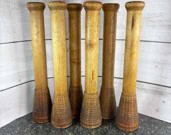 Vintage Wooden Textile Mill Spindle  Bobbins or Beehive Spools | 4 Available | 1900-1960