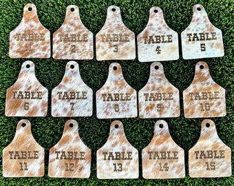 Médaillon de vache pour mariage en cuir de vachette : décoration western rustique