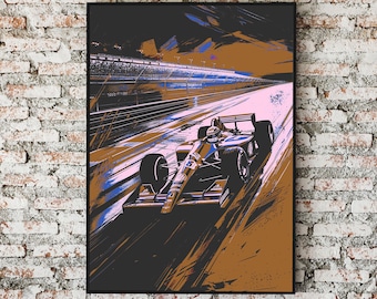 Formula 1 Racing Art Print: Brown F1 Car, Motorsport Decor (Digital Download)