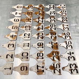 Cowhide Wedding Cow Tag Table Numbers: Rustic Western Decor - Etsy