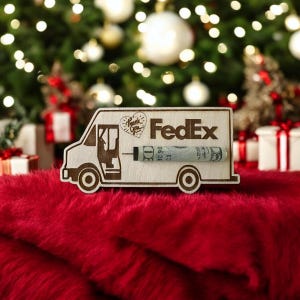FEDEX, Dankeschön Karte, Benutzerdefinierte FEDEX Lieferung Wertschätzung, Karten für Post- / Lieferangestellte, Briefträger Geschenke, Holzdekor