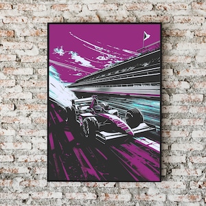 Purple Formula 1 Racing Wall Art Print: Modern F1 Decor (Digital Download)