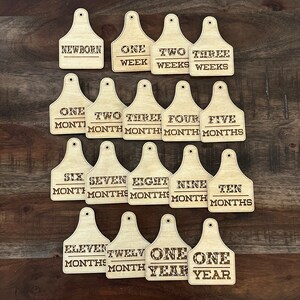 Jalons importants pour bébé de ranch de vaches, accessoire de photographie mensuel et hebdomadaire, cadeau mignon de suivi de la croissance du nourrisson, décoration en bois, idée cadeau