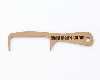 Funny Bald Man's Comb: Wooden Barber Prank Gift