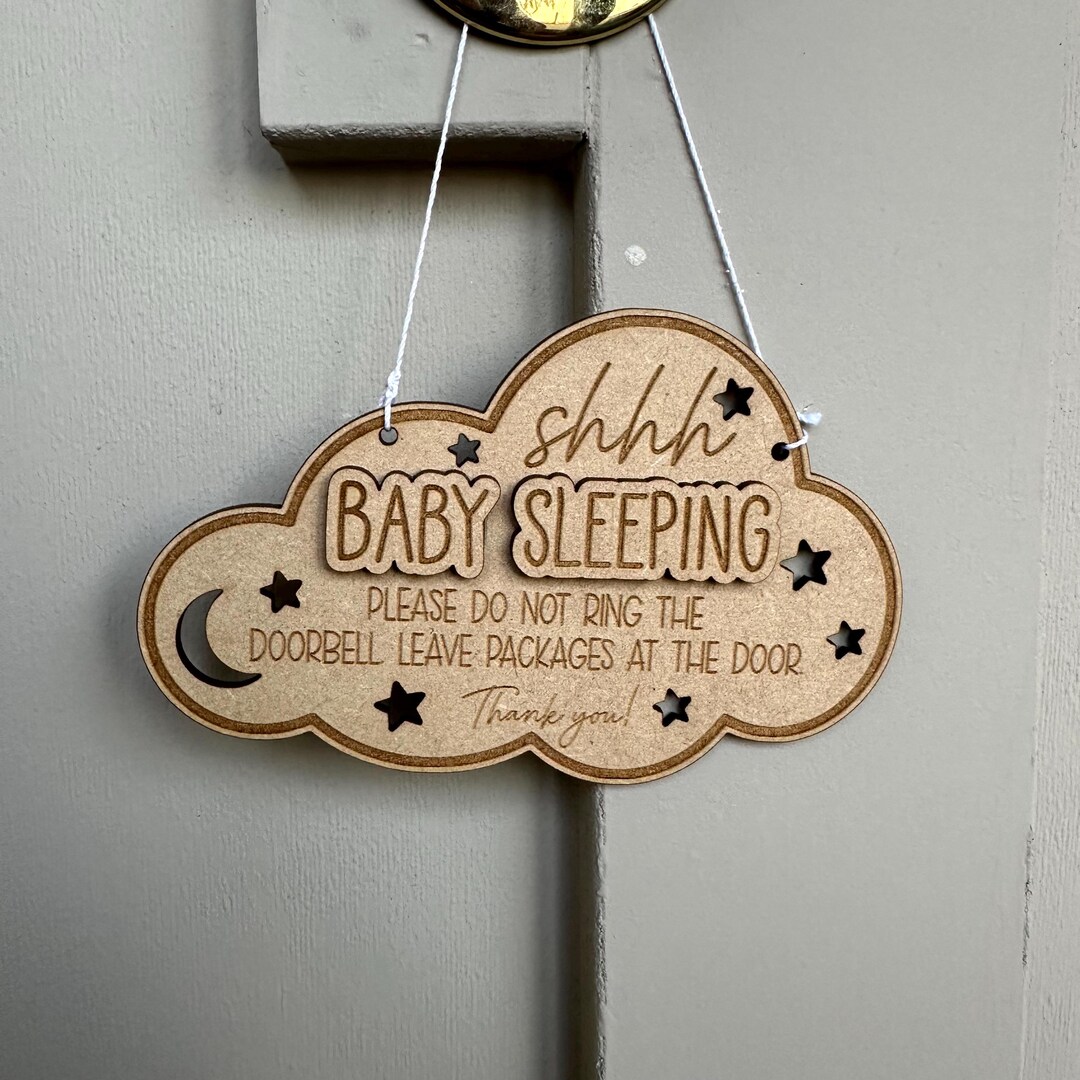Shh Baby Sleeping Sign, Do Not Ring Doorbell, Kid Sleeping, Be Quiet ...