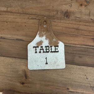 Cowhide Wedding Cow Tag Table Numbers: Rustic Western Decor - Etsy