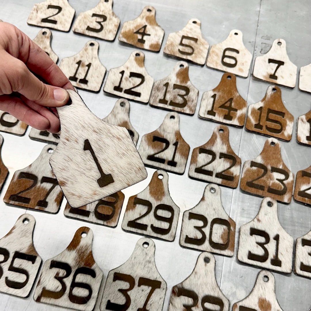 Cowhide Wedding Cow Tag Table Numbers: Rustic Western Decor - Etsy