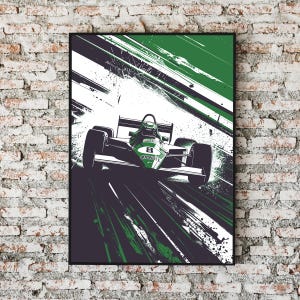 Green Formula 1 Racing Wall Art Print: Motorsport Gift (Digital Download)