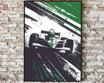 Green Formula 1 Racing Wall Art Print: Motorsport Gift (Digital Download)