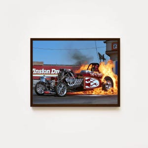 RetroDragRace Kunstdruck: Vintage Auto Garage Deko (Digitaler Download)