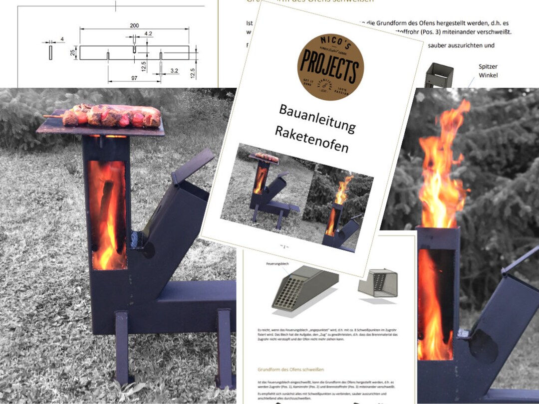 Building Instructions Rocket Stove rocket Stove 22 Pages, German Etsy