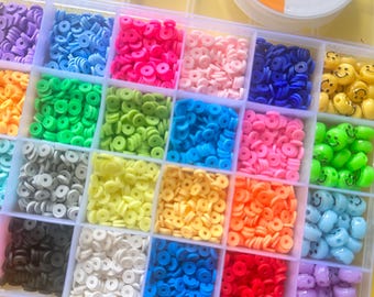 Bead Starter Kit: DIY Bracelet Necklace Craft Set - Clay & Smiley Beads