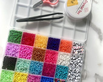 Bead Jewelry Making Starter Kit: DIY Bracelet Necklace Craft Set