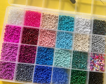 2mm Seed Beads Kit for Bracelet Making | Multicolor Craft Jewelry Supplies Organizer