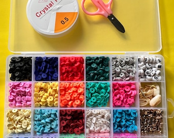 Clay Bead Kit: DIY Bracelet Necklace Craft Set with Smiley Beads