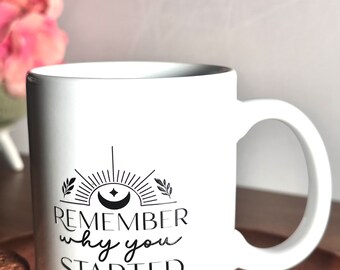 Remember Why You Started Coffee Mug - Inspirational Gift