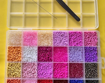 2mm Seed Beads Kit for Bracelet Making | Multicolor DIY Jewelry Supplies Organizer